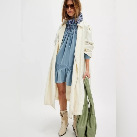 New!Free People Marty Smocked Mini Dress - Picture 3 of 13